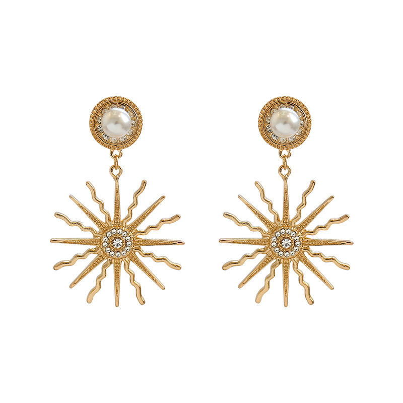 Sun Gods Pearl Earrings