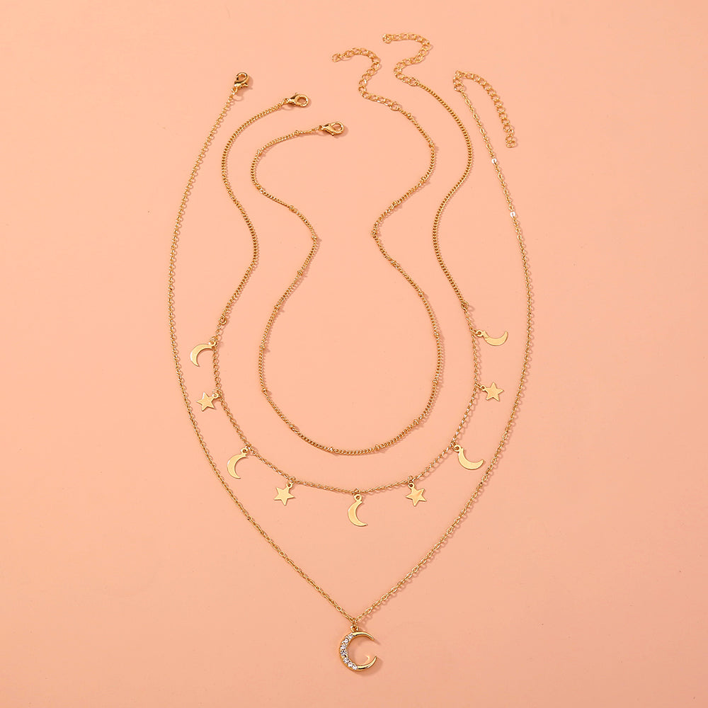 Moon + Star Celestial Layered Necklace
