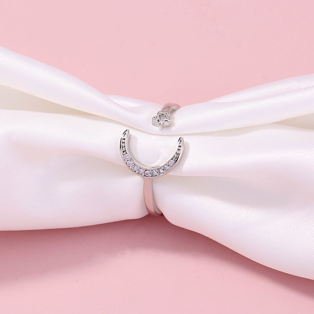 Star & Moon Open Ended Ring