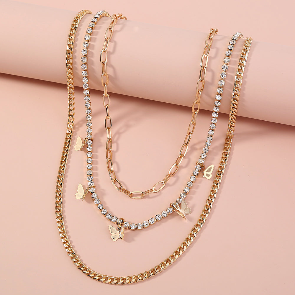 Butterfly Diamond Studded Necklace