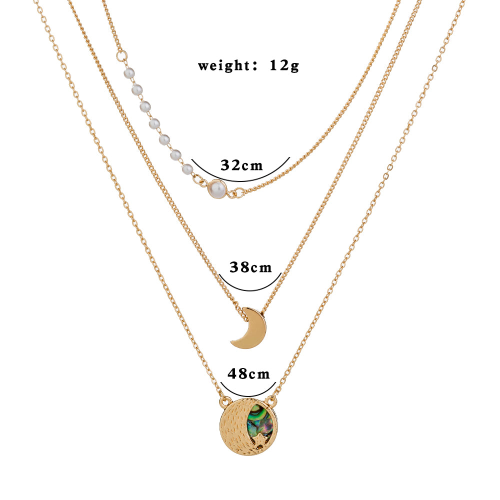 Half Moon Triple Layered Necklace