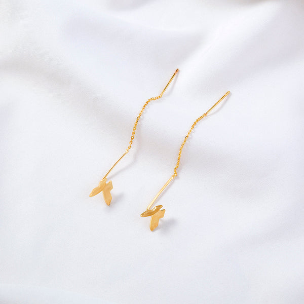 Minimalist Butterfly Tassel Earrings