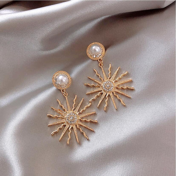 Sun Gods Pearl Earrings