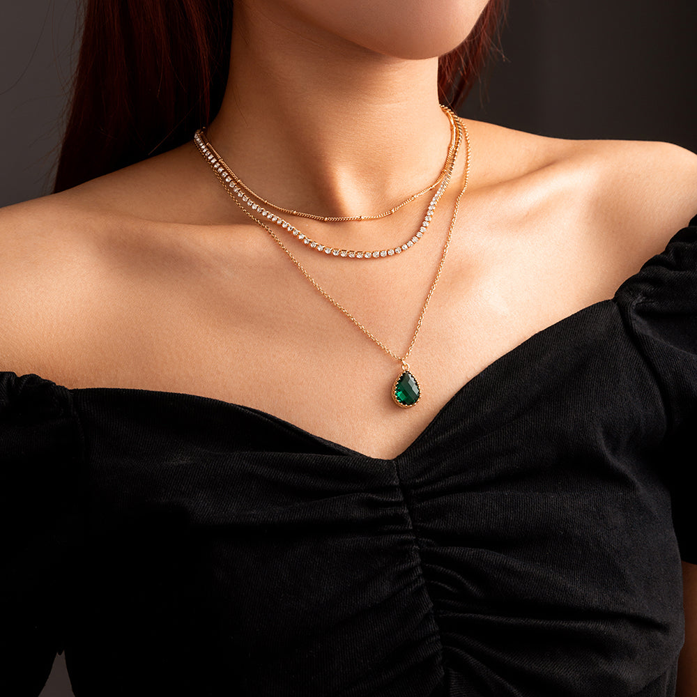 Temple Green Layered Necklace