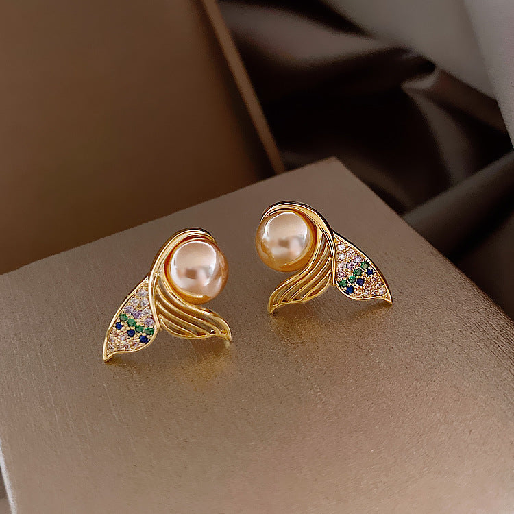 Mermaid Tail Pearl Earrings