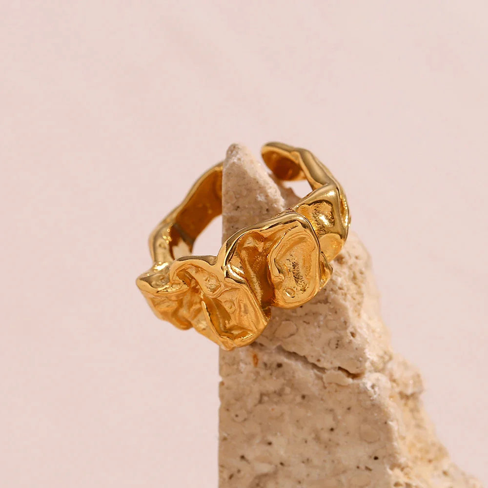 Elegantly Abstract Gold Accent Ring