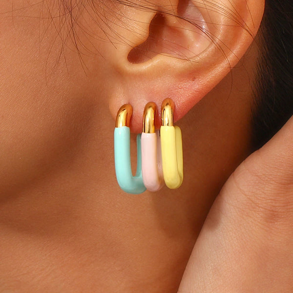 Pastel Enamel Dipped Earrings