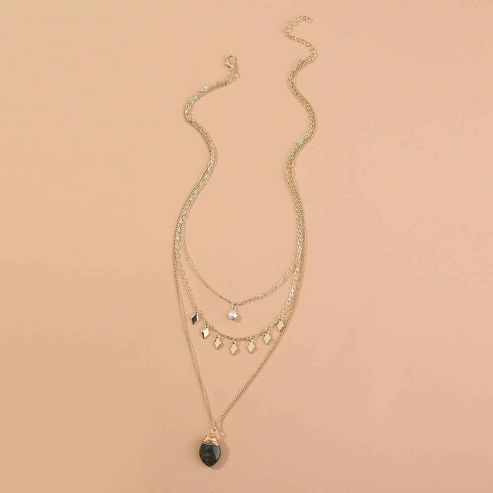 Hand-wrapped Natural Stone Necklace
