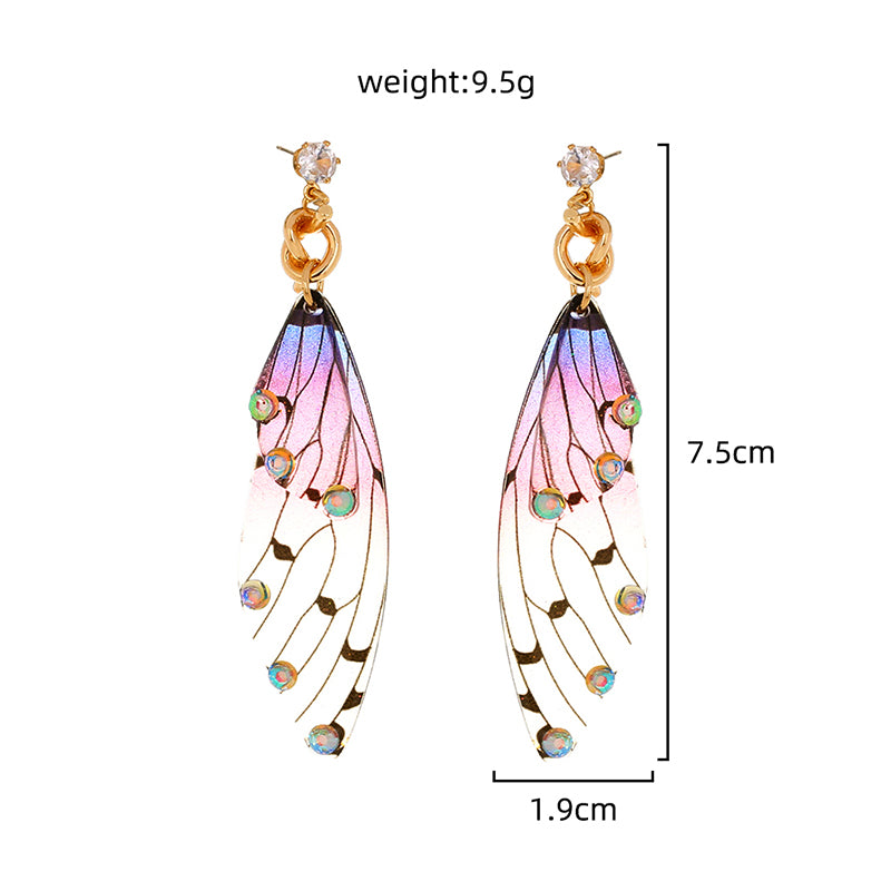 Rainbow Butterfly Wing Earrings
