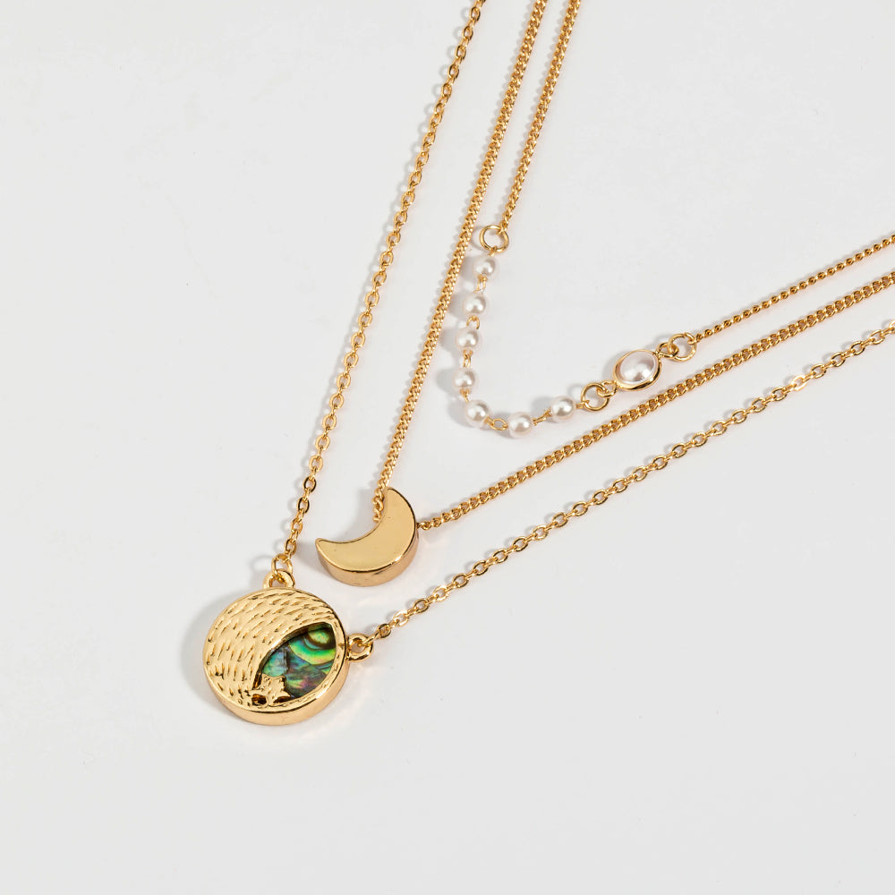 Half Moon Triple Layered Necklace