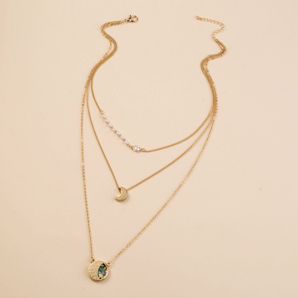 Half Moon Triple Layered Necklace