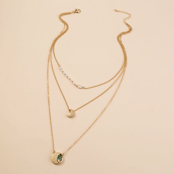 Half Moon Triple Layered Necklace