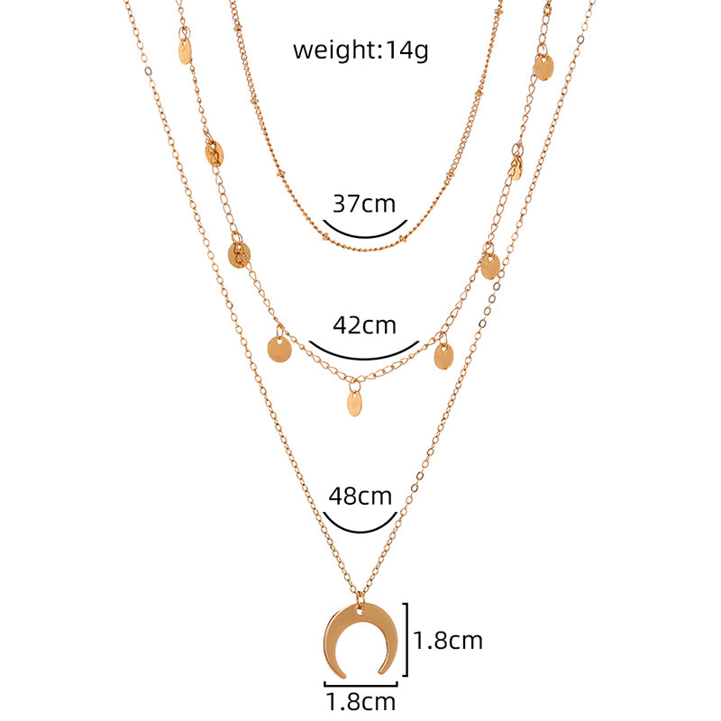 Crescent Moon Necklace Set