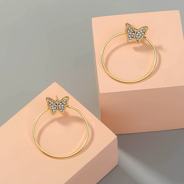Diamond Swoop Butterfly Earrings
