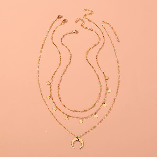 Crescent Moon Necklace Set