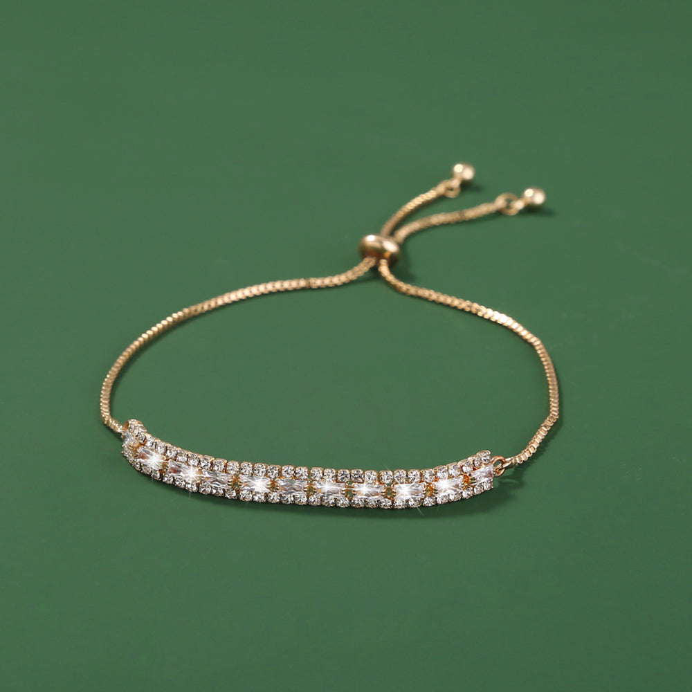 Zircon Gold Bead Bracelet