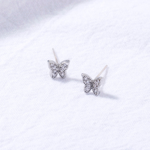 Sparkling Butterfly Pendant Earrings