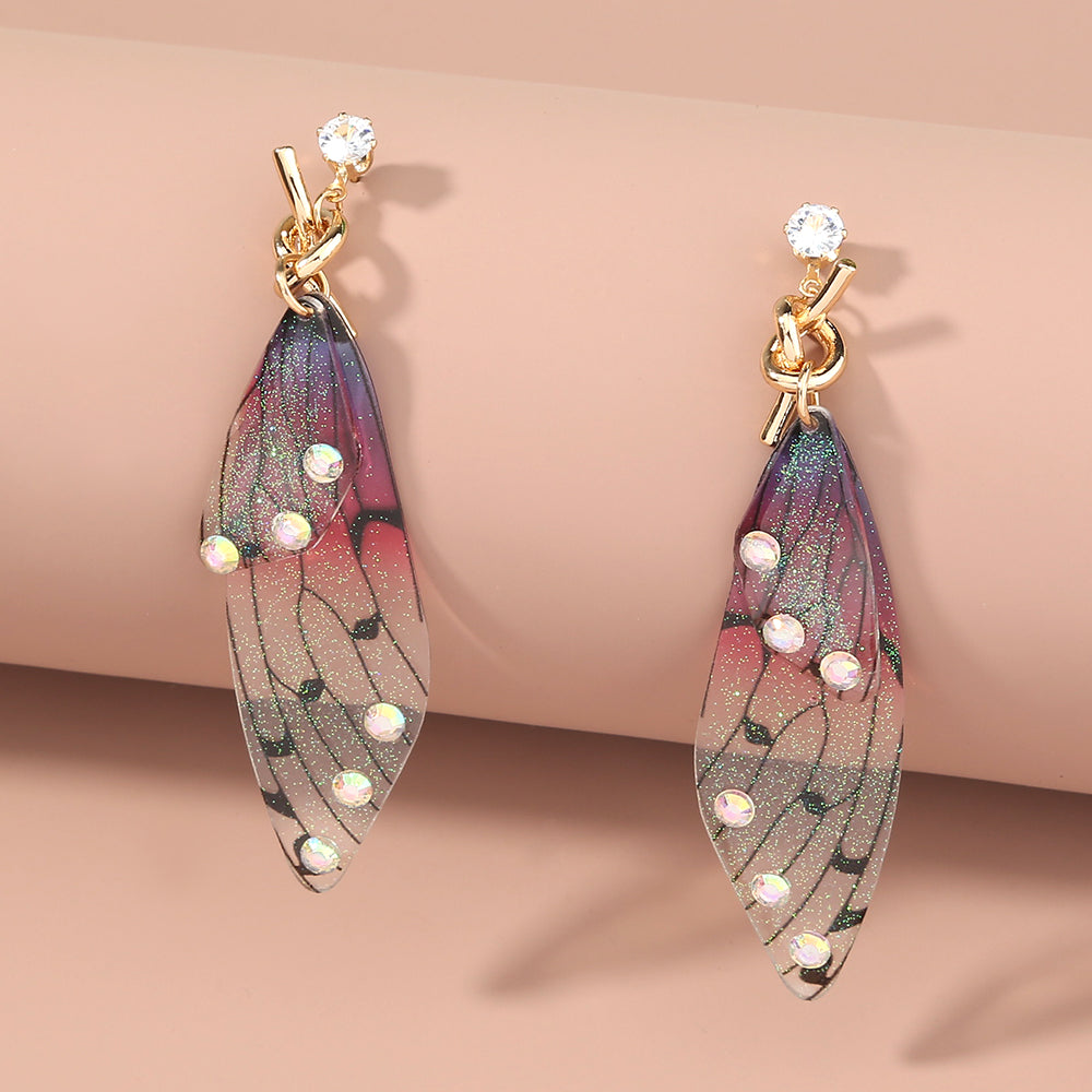Rainbow Butterfly Wing Earrings