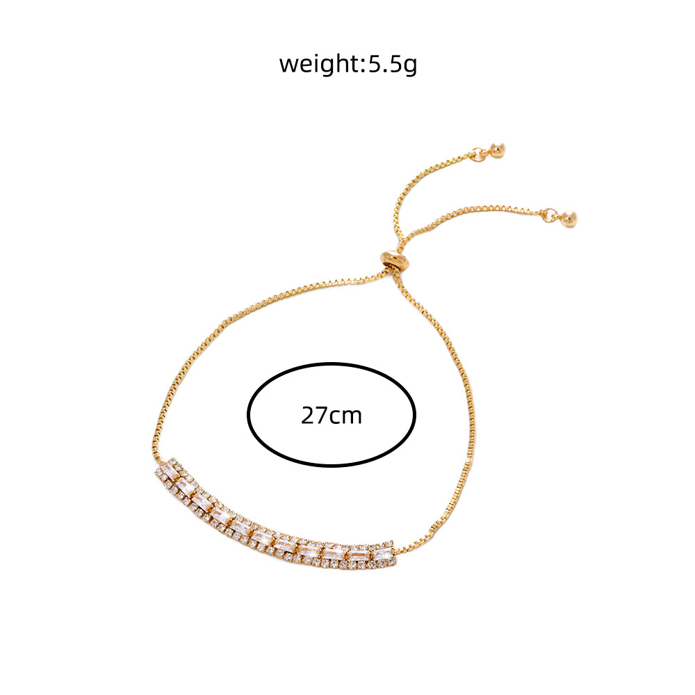 Zircon Gold Bead Bracelet