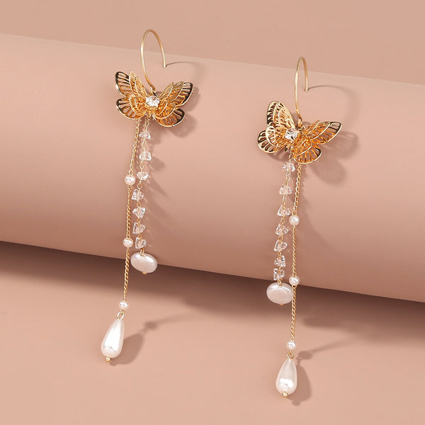 Elegant Butterfly Tassel Earrings