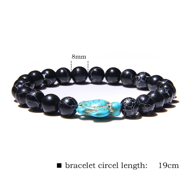 Black Howlite Sea Turtle Bracelet