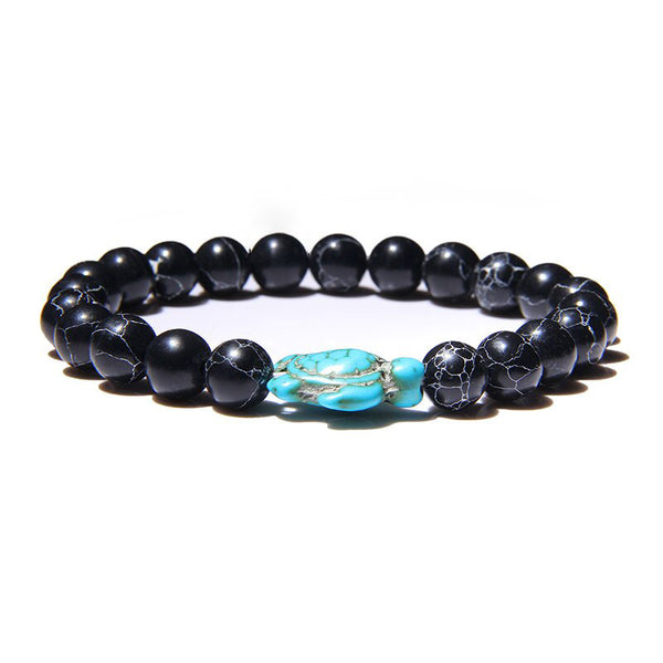 Black Howlite Sea Turtle Bracelet