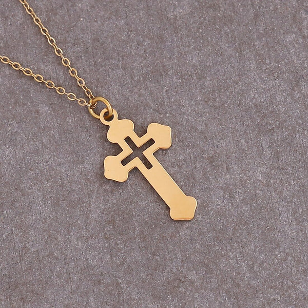 Minimal Cross Necklace