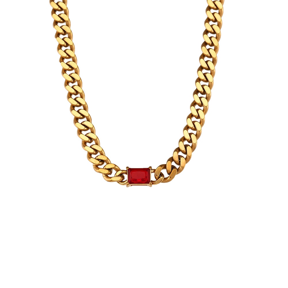 Cuban Chain Crystal Necklace Choker