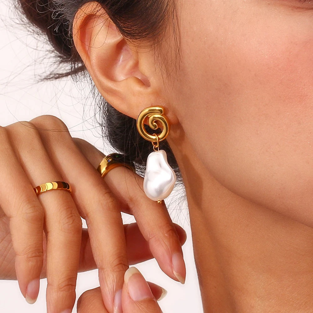 Baroque Pearl Drop Earrings