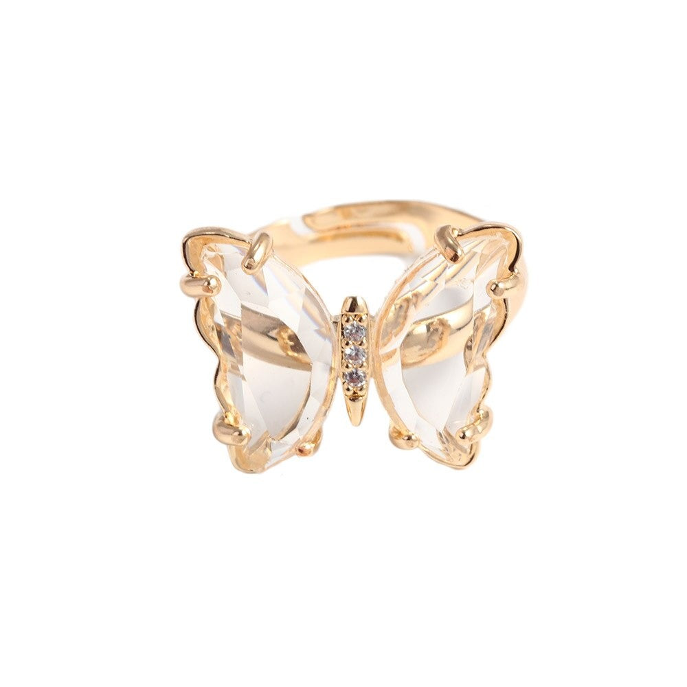 Transparent Butterfly Ring