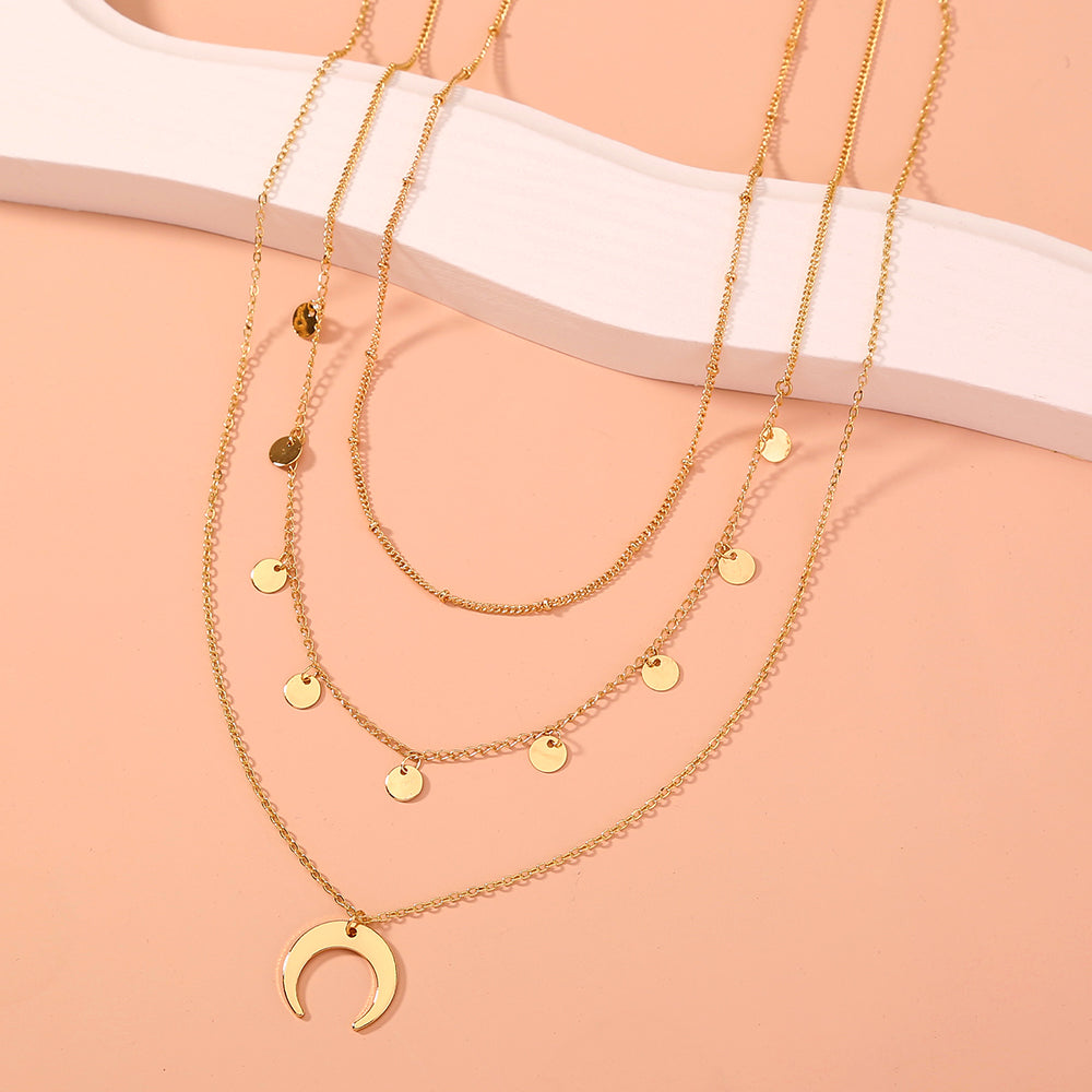 Crescent Moon Necklace Set