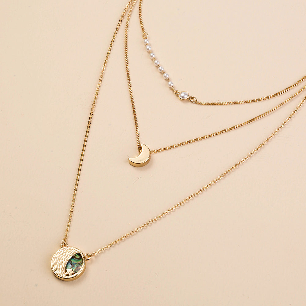 Half Moon Triple Layered Necklace