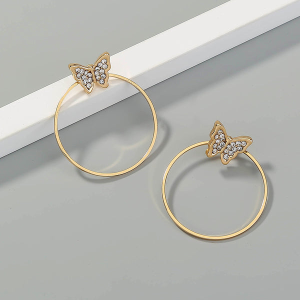 Diamond Swoop Butterfly Earrings