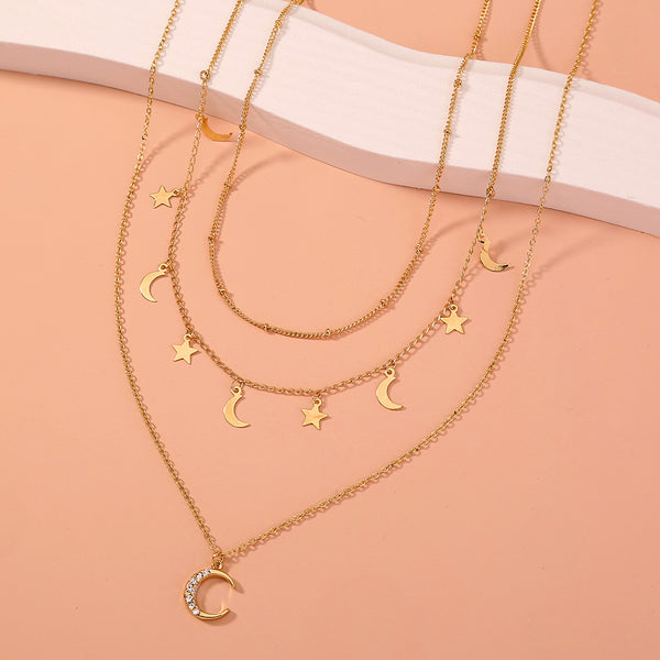 Moon + Star Celestial Layered Necklace