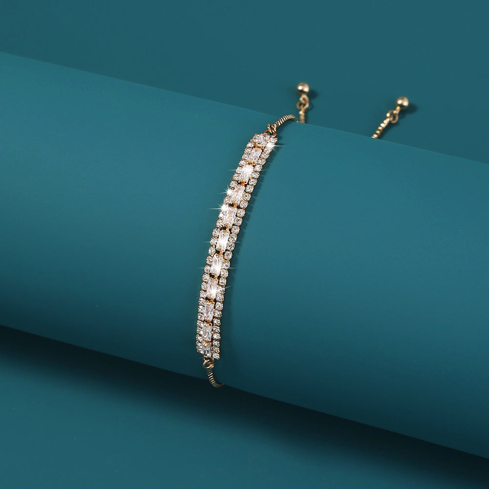 Zircon Gold Bead Bracelet