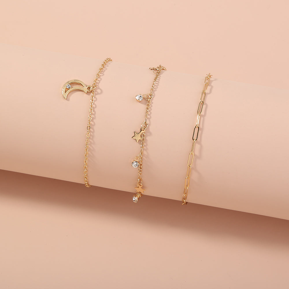 Moon & Star Bracelet Combination (3pcs)