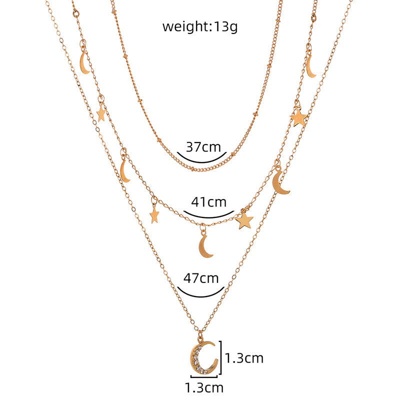 Moon + Star Celestial Layered Necklace