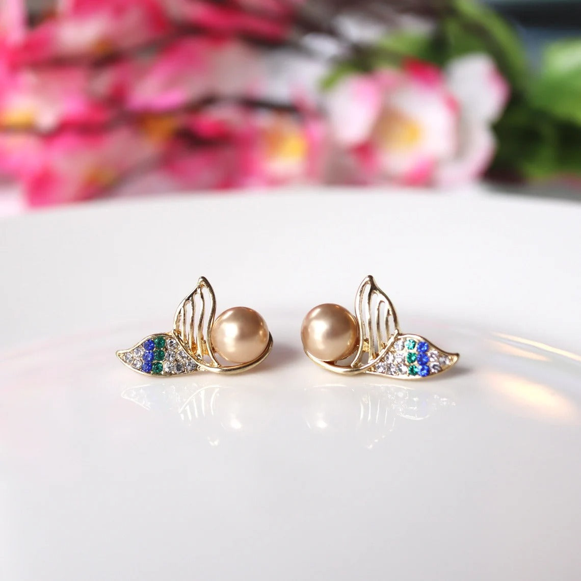Mermaid Tail Pearl Earrings