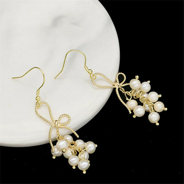 Bow Tied Pearl Earrings